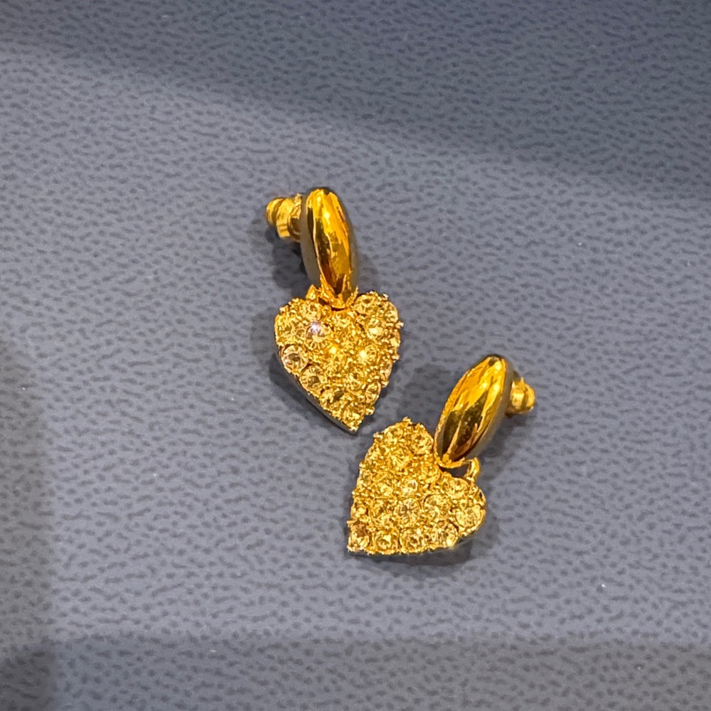 Swarovski Gold Heart Earrings